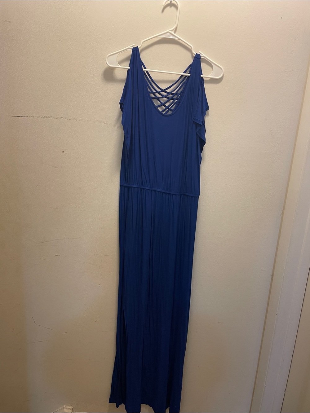 Apt. 9 Cobalt Blue Maxi Dress with Lattice Back
